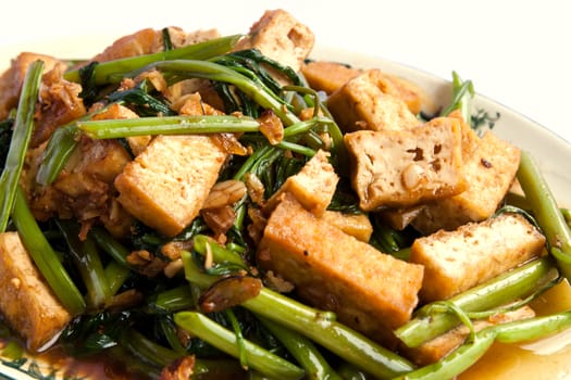 Delicious Chinese vegetarian with bean curd