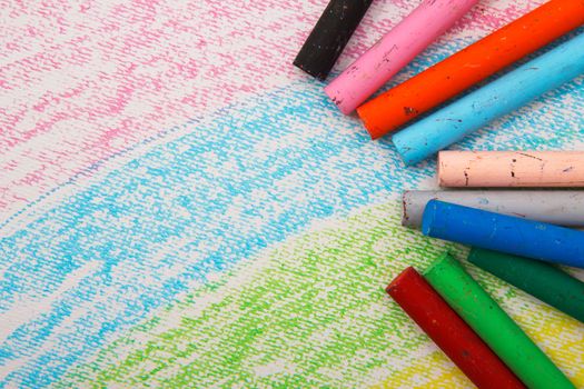 Colorful pastel sticks