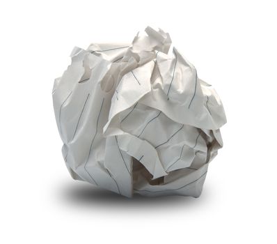 close-up of crumpled paper ball