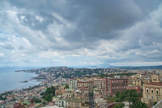 A view of Naples from the hills, with Phlegrean Fields and Phleegrean Islands on background