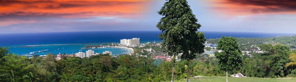 Ocho Rios, Jamaica. Panoramic view from the hill.