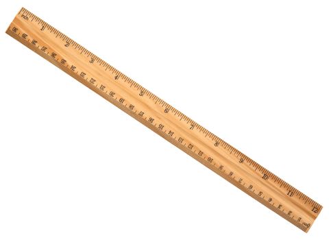 A wood ruler isolated over a white background