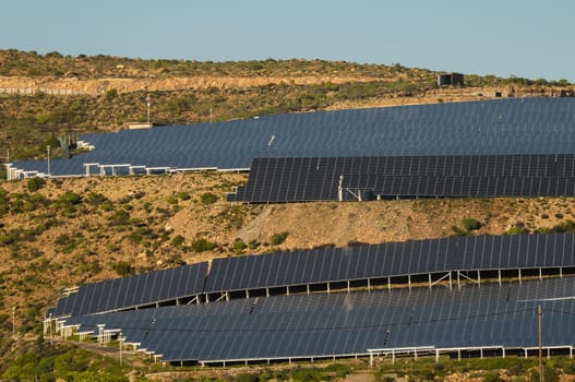 Power Plant Renewable Energy Wind Turbines and Solar Panels