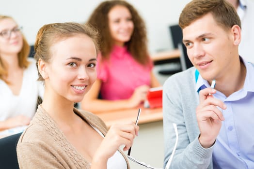 image of a students in the classroom, teaching at the University of