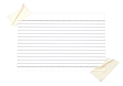 piece of lined paper stuck with tape