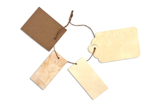 Blank tag tied with brown string
