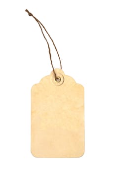 Blank tag tied with brown string