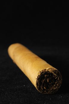 Cuban Brown Havan Cigar on a black background