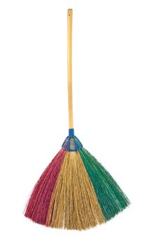 colorful Broom isolated on white