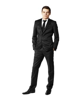 Young businessman. Studio shot isolated on white background