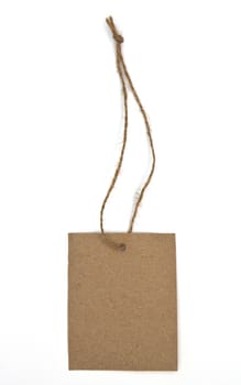 Blank tag tied with brown string