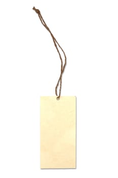 Blank tag tied with brown string