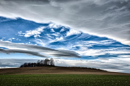 Approaching storm in countryside in Aostria mountains