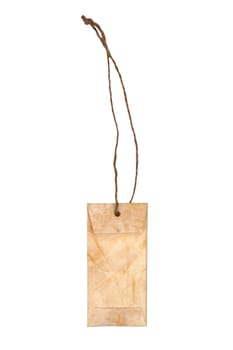 Blank tag tied with brown string