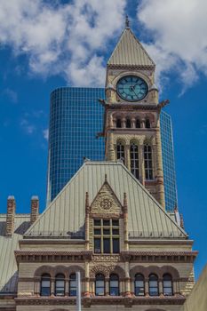 A big chruch in downtown in Toronto city, Ontario, Canada.