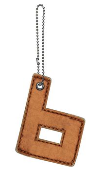 Leather alphabet with chain isolated on white