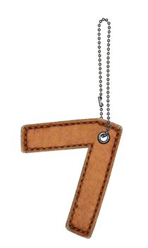 Leather alphabet with chain isolated on white
