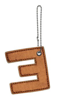 Leather alphabet with chain isolated on white