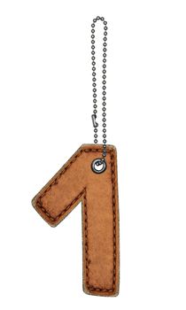 Leather alphabet with chain isolated on white