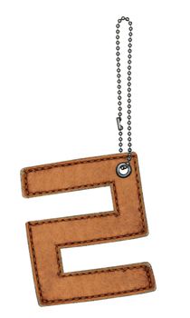 Leather alphabet with chain isolated on white