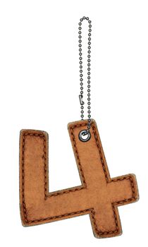 Leather alphabet with chain isolated on white