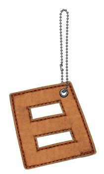 Leather alphabet with chain isolated on white