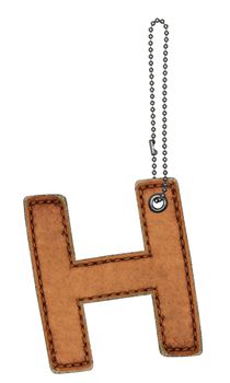 Leather alphabet with chain isolated on white