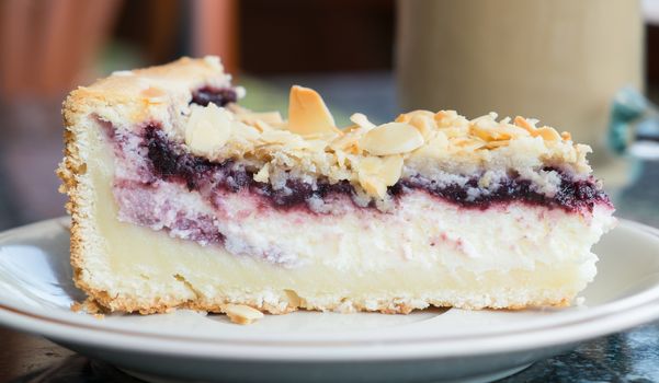 Close-up of delicious home-made blueberry pie