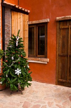 Christmas tree in front yard