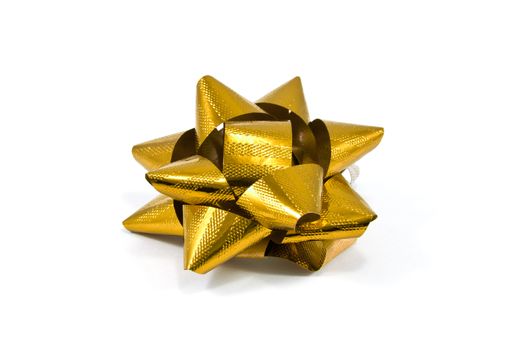 Shiny ribbon on white background