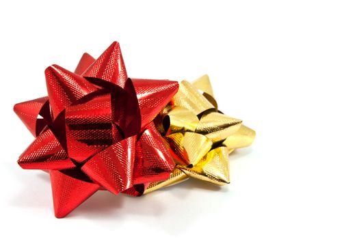 Shiny ribbon on white background