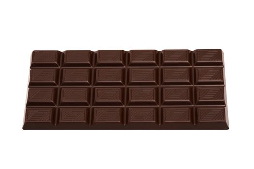 Tasty dark chocolate on a white background