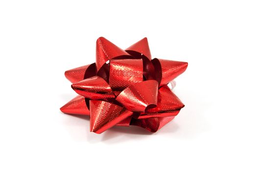 Shiny ribbon on white background