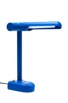 blue modern lamp on a white background