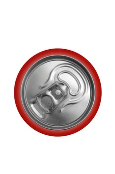 Aluminum closed can on a white background