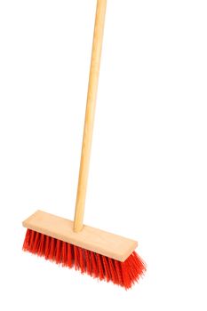 Beautiful red mop on a white background