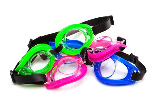 goggles for swimming on a white background