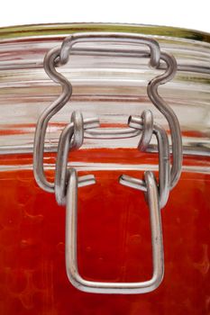 red caviar in glass jars close up