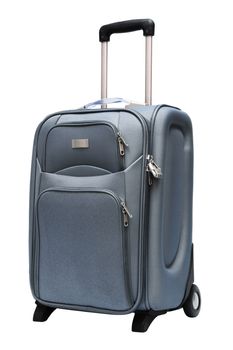 modern large suitcase on a white background