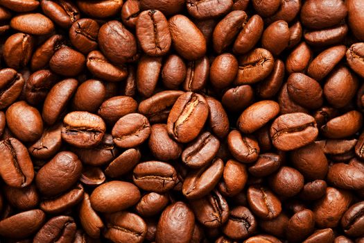roasted coffee beans close-up as a background