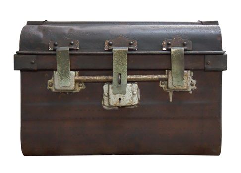 Old Antique Vintage Trunk Isolated