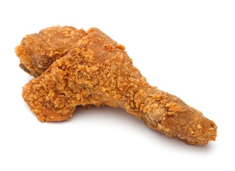 Fried Chicken On White background