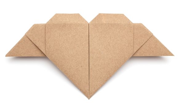 Origami recycle paper heart