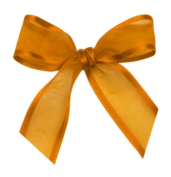 silk ribbon knot on white background