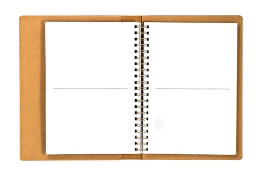recycled paper notebook opened