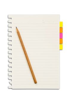 Paper and reminder note with pencil