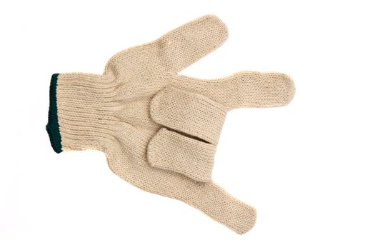 fabric gloves isolated on white background.