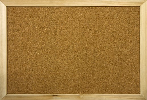 blank office cork board with wooden frame