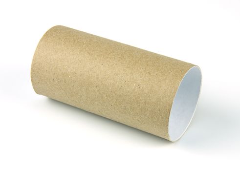 empty paper roll of bathroom on white background