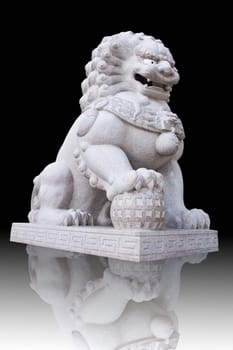 lion statue in chinese style temple